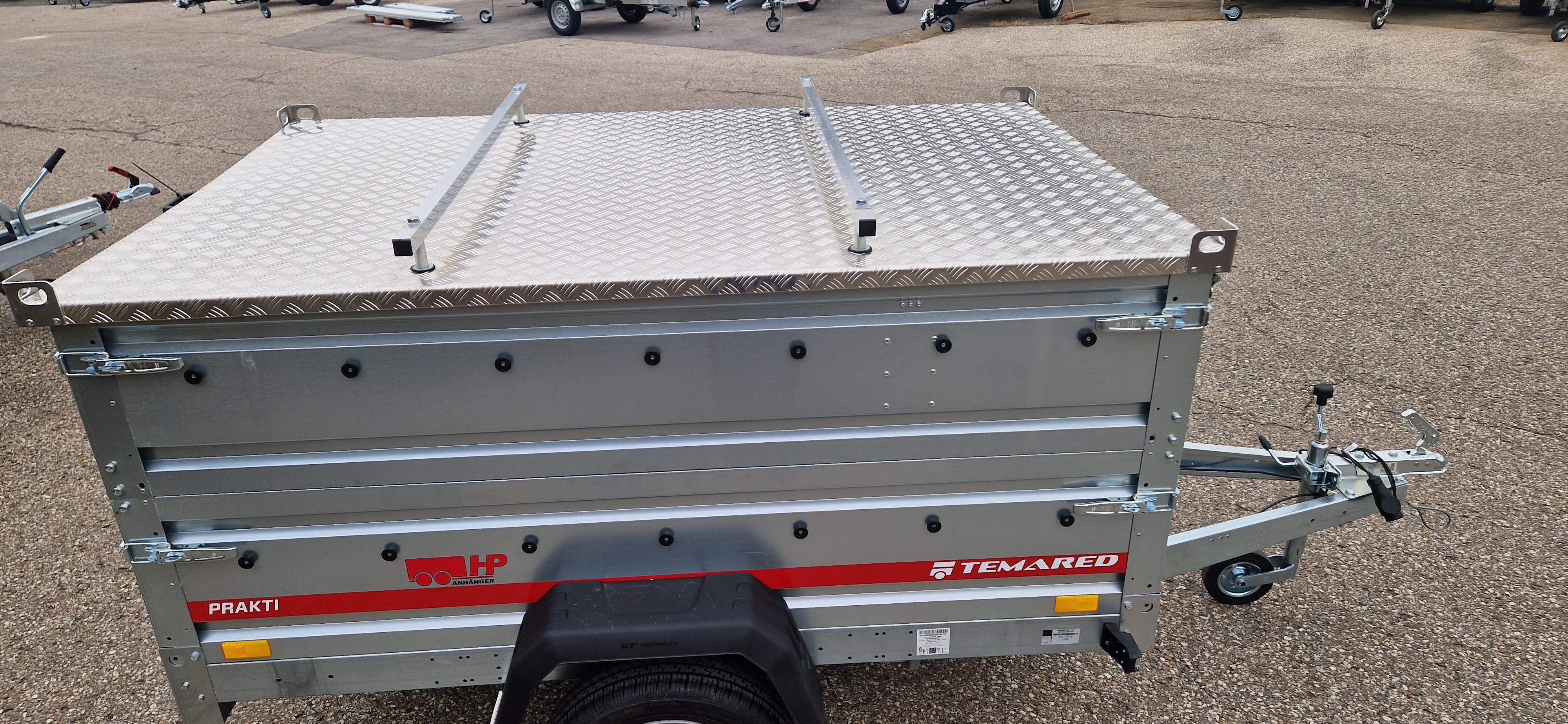 PKW-Anhänger, Autoanhänger, Deckelanhänger HP 2012 UKAD, 2010 x 1250 x 850 mm, 750 kg ungebremst inkl. Kippdeichsel